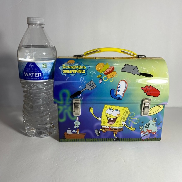 New SpongeBob employee of the month tin lunch box storage 2001 bag - Picture 8 of 8